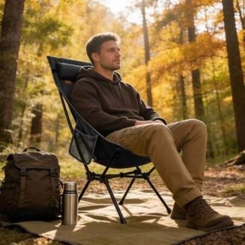 Fishing Backpack - Ultralight Folding Camping Chair with High